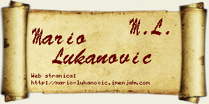Mario Lukanović vizit kartica